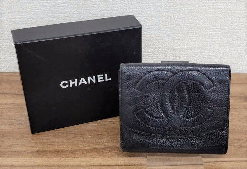 CHANEL,キャビアスキン,財布