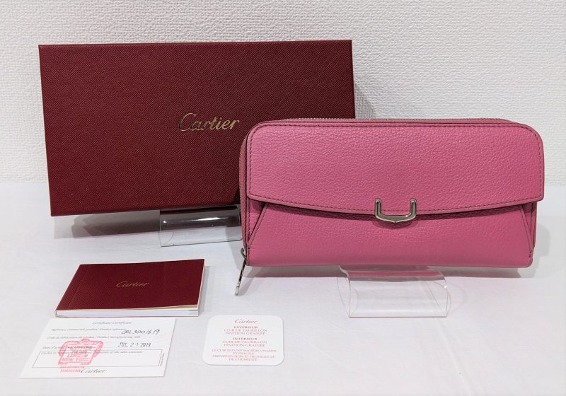 Cartier,長財布,ピンク