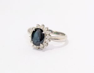 Pt850,リング,MD 0.23ct,S1.6ct,メレダイヤ,サファイア,ジュエリー,買取