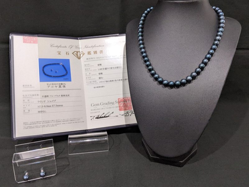 アコヤ真珠,ブルーブラック,ネックレス