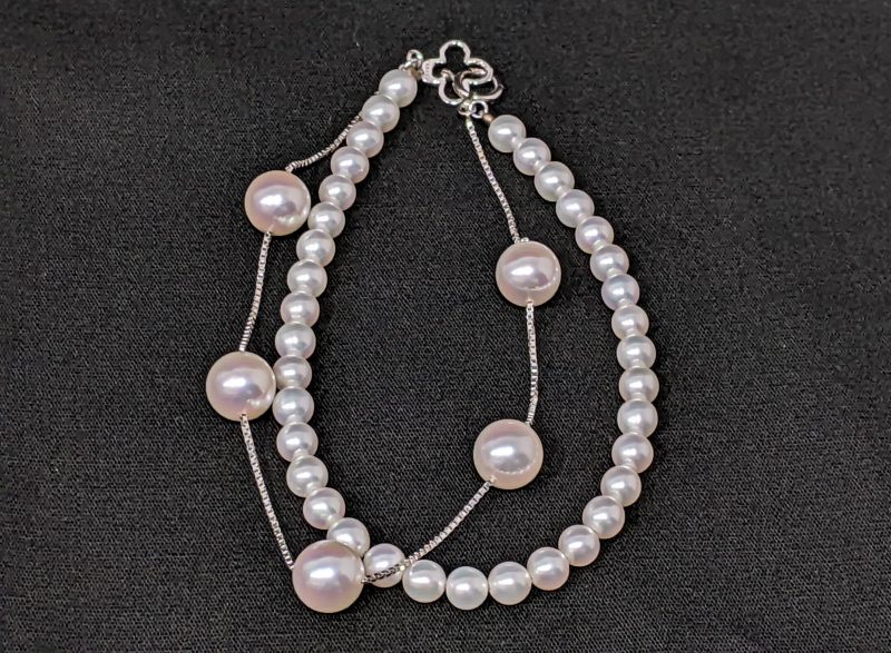 TASAKI,K18WG,2連パールブレスレット