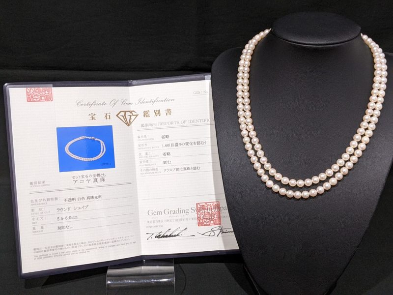 アコヤ真珠,2連,ネックレス