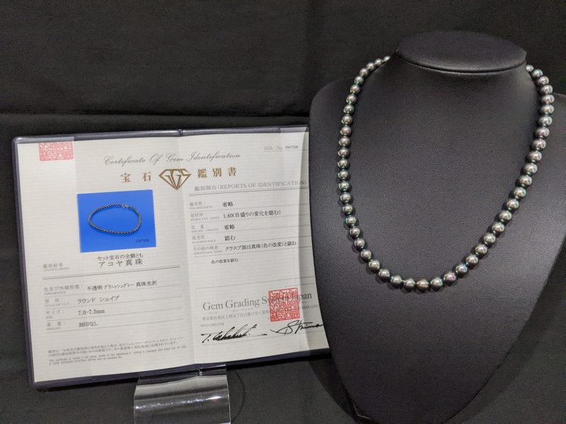 アコヤ真珠,グリニッシュグレー,ネックレス