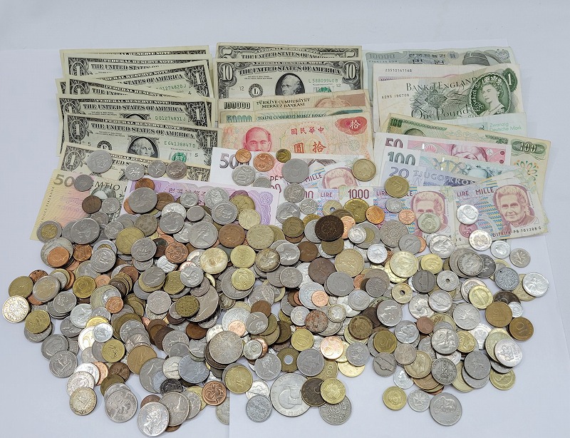 外国,コイン,紙幣
