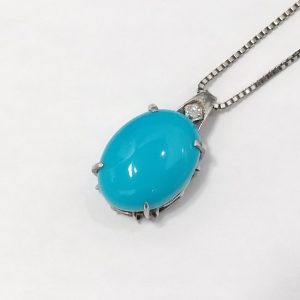 ターコイズ,ネックレストップ,プラチナ