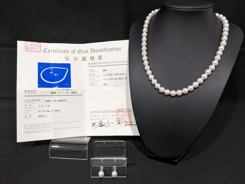 パールネックレス,イヤリング,SILVER