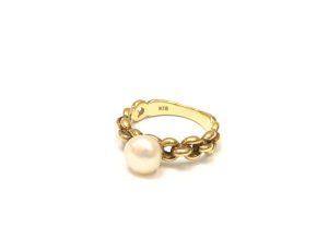 K18,リング,パール
