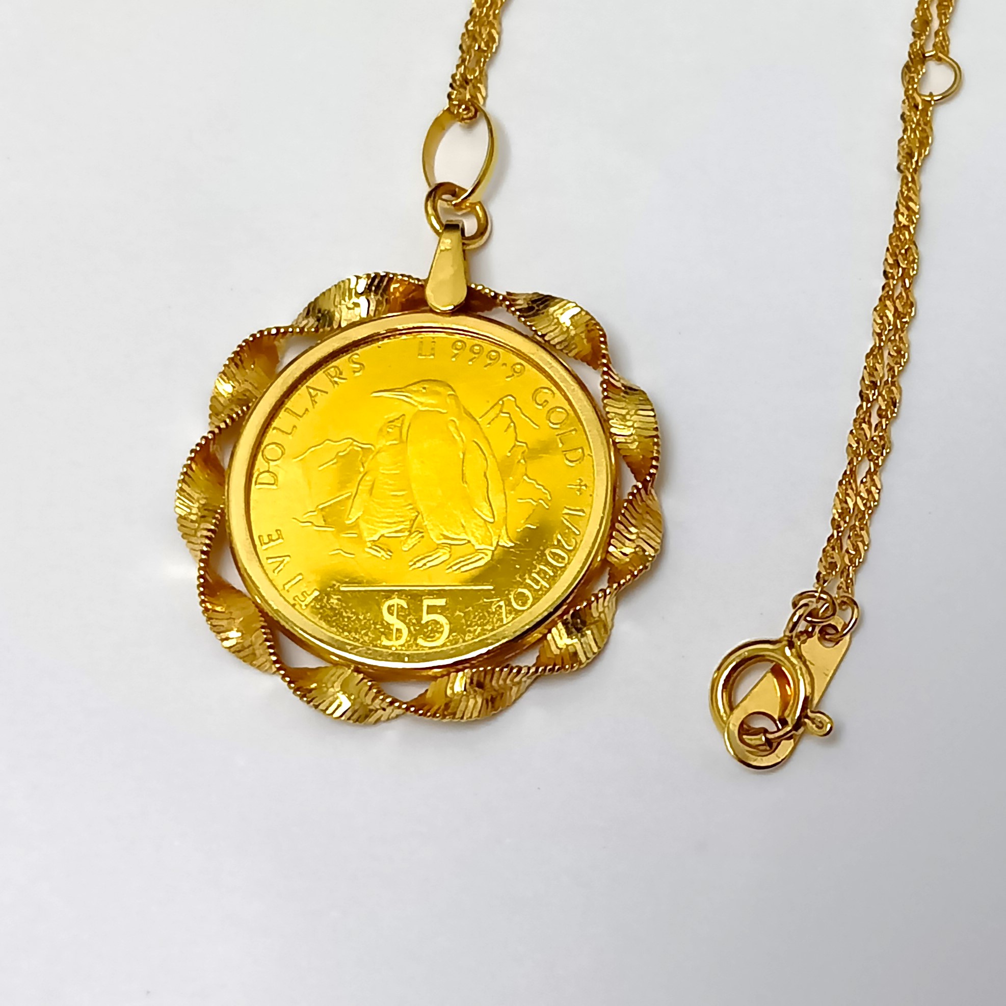 K18, ネックレス, 金貨