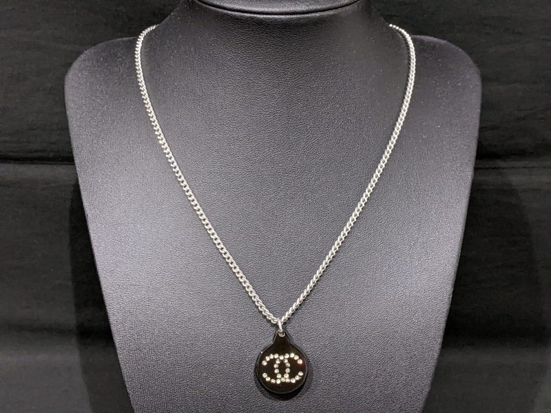CHANEL,ココマーク,ラインストーンネックレス