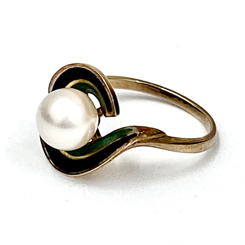 K18デザインリング,18金,パール