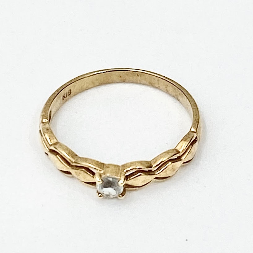 K18石付リング,18金,ダイヤ