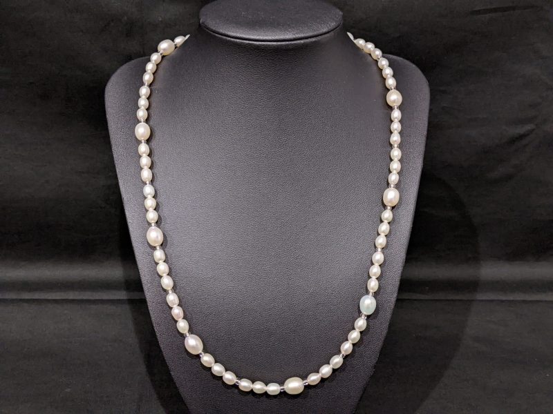 パール,ロングネックレス,SILVER