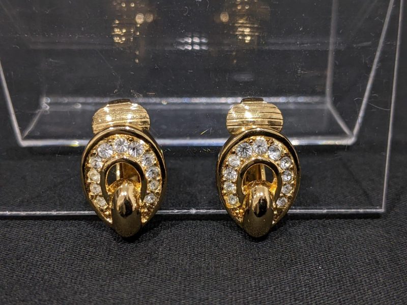 Christian Dior ラインストーン イヤリング