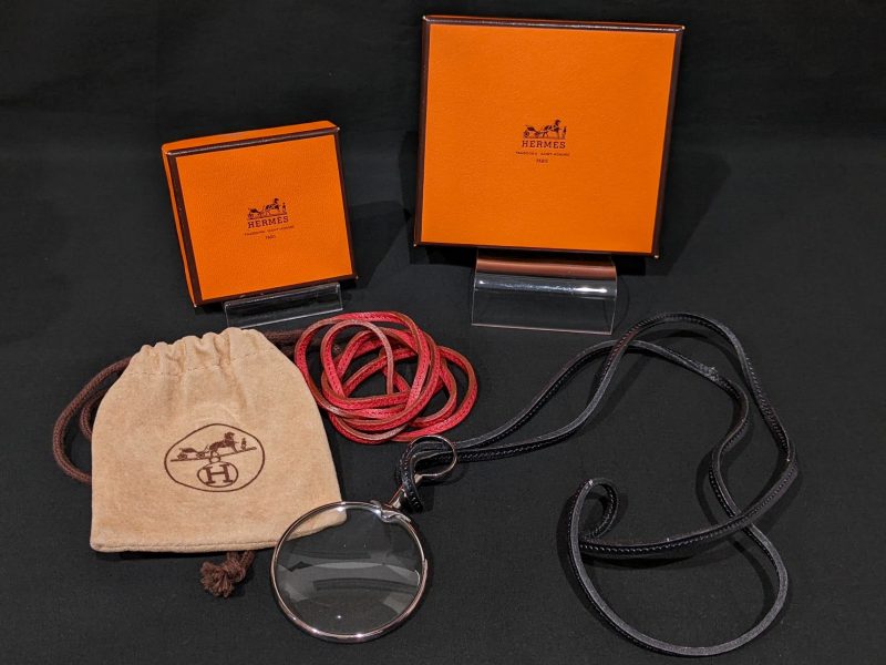 HERMES,ルーペネックレス,レザー
