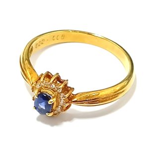 K18,サファイア,リング