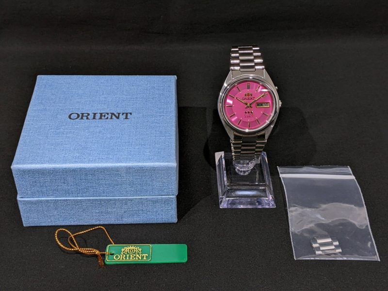 ORIENT,Crystal,ピンク文字盤