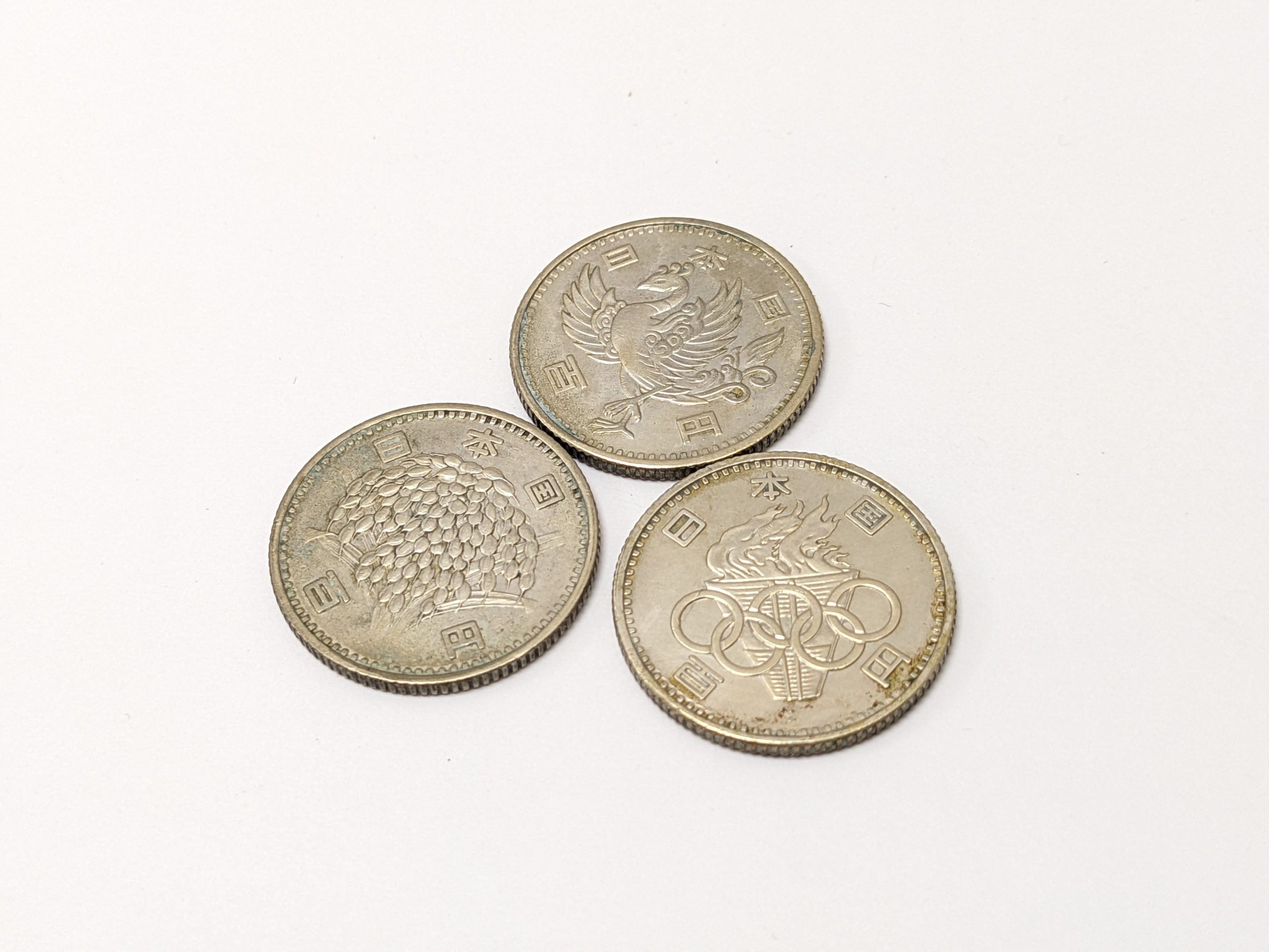 100円銀貨,稲穂,鳳凰