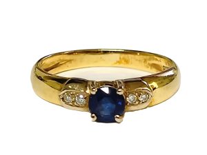 K18,サファイア,リング