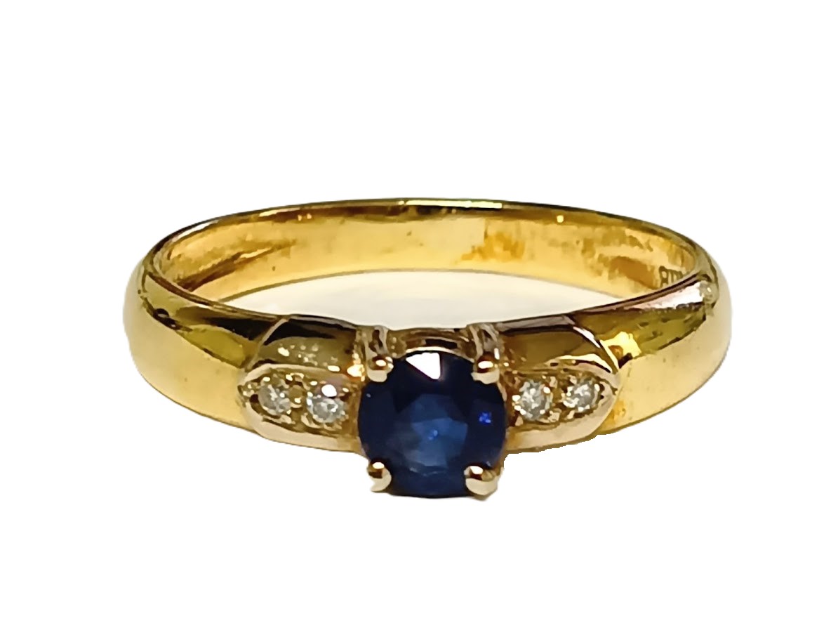 K18,サファイア,リング