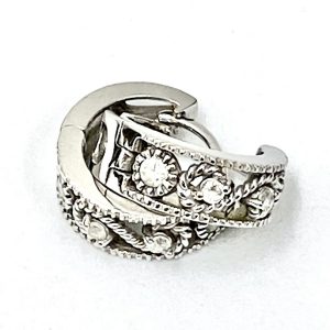 K14WG石付ピアス,ホワイトゴールド,石付