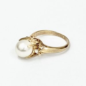 パール付きK18リング,18金,パール