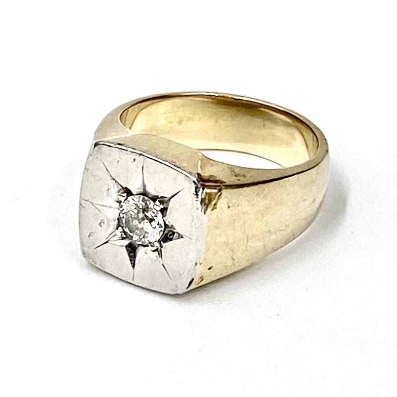 石付K18リング,ダイヤ,18金