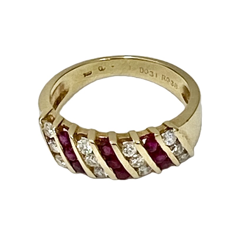 石付K18リング,色石,18金