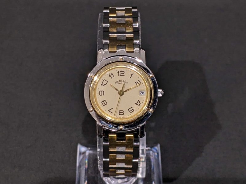 HERMES,クリッパー,アイボリー文字盤