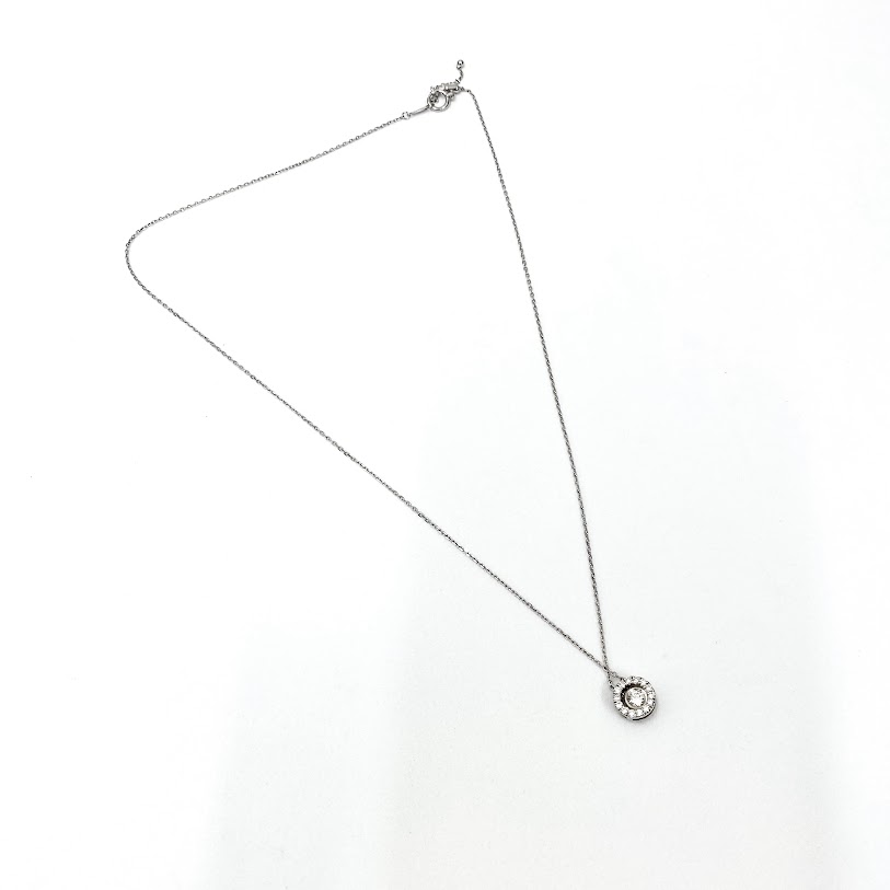 K18WGネックレス,石付,ネックレス