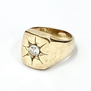 K18石付リング,18金,ダイヤ