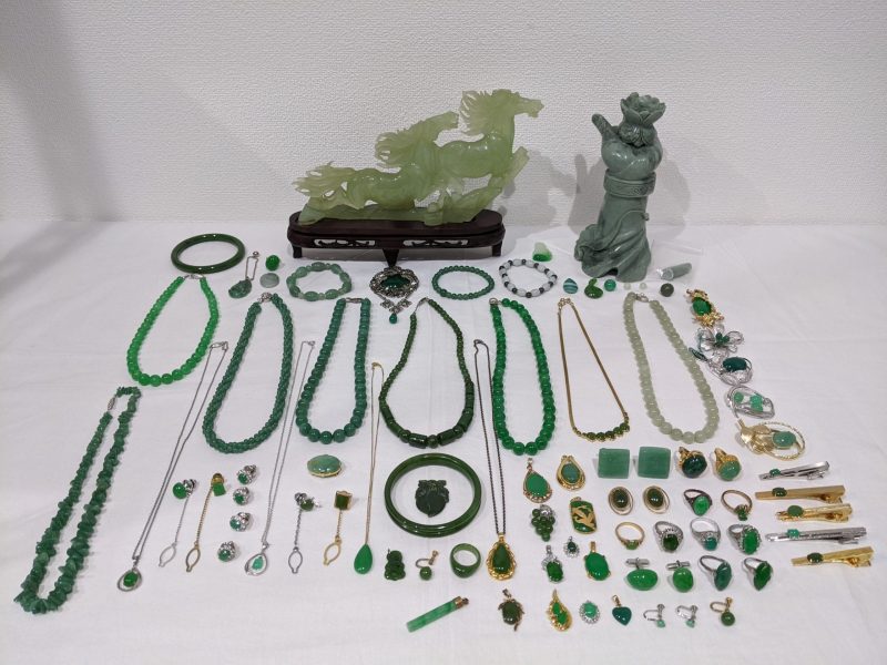 翡翠まとめ,ネックレス,緑石