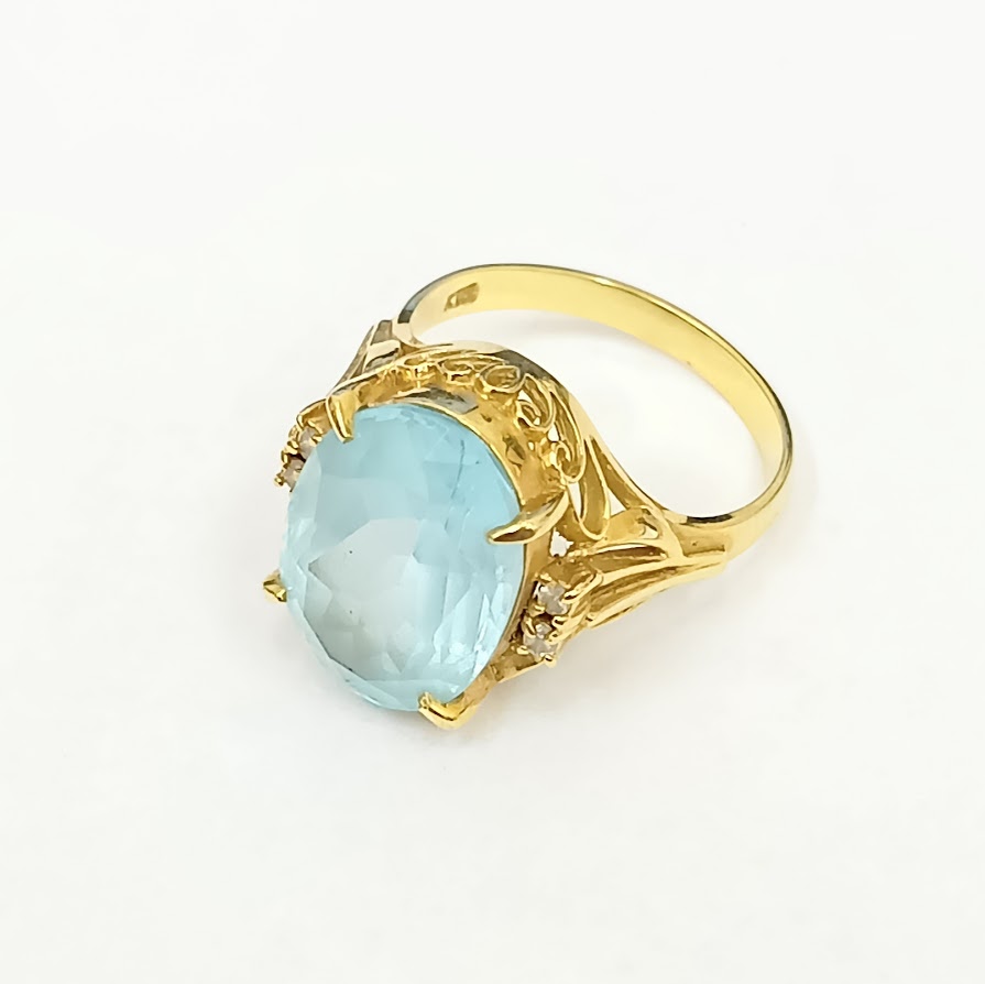 K18,リング,アクアマリン