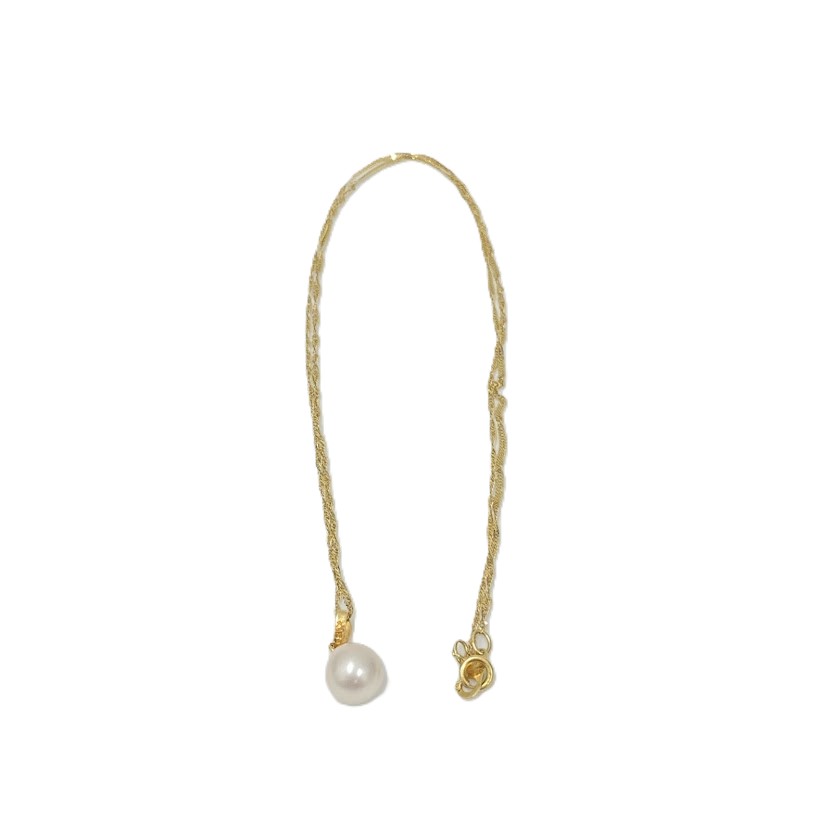 K18石付ネックレス,パール,750